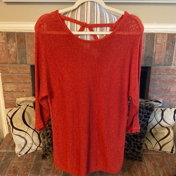 🍁Chicos | Rust/Burnt Orange Spring Sweater | Chico’s Size: 1 ( Medium) - Picture 2 of 6